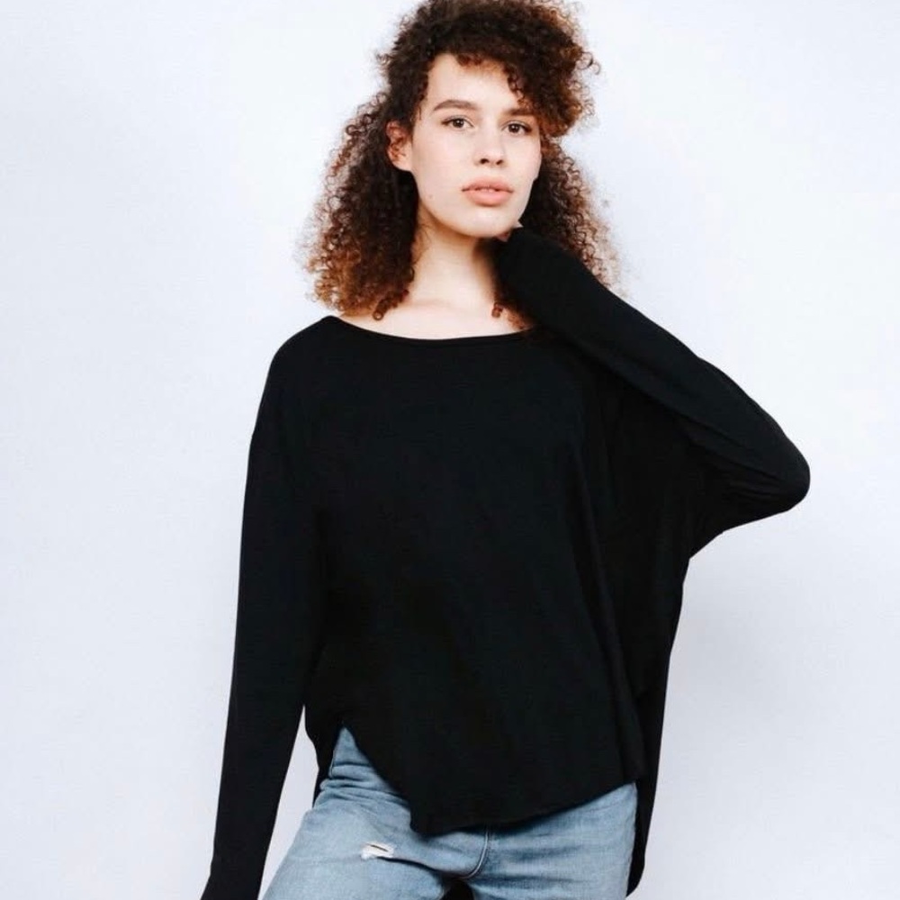 Free Label Black Long Sleeved Duggan Top